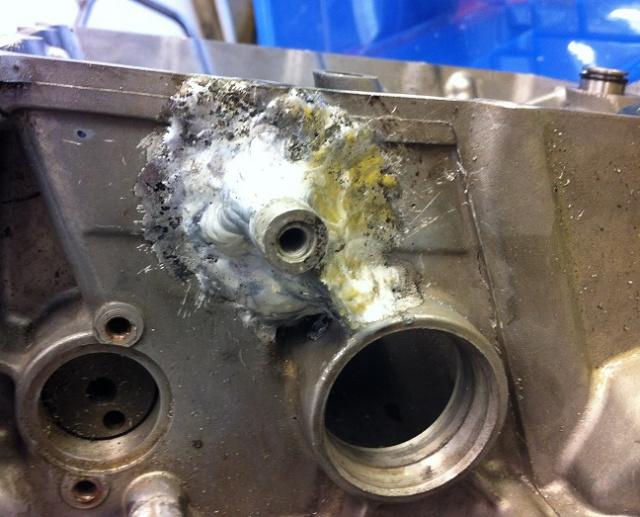 Motor cycle aluminium welding repairs. Aluminium welding repairs to